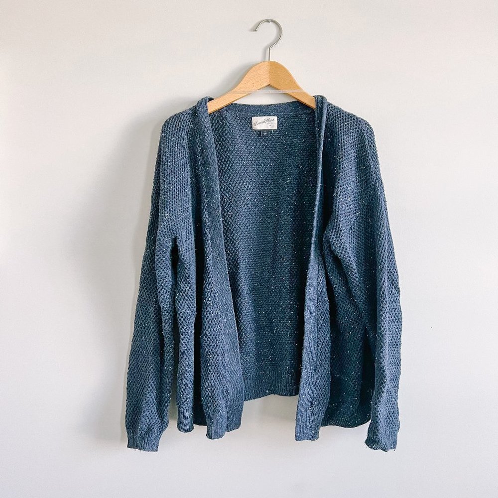 Target Universal Thread Navy Green Open-Front Knit Cardigan